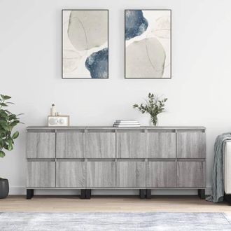 Berkfield Home Sideboards 3 pcs Grey Sonoma Engineered Wood