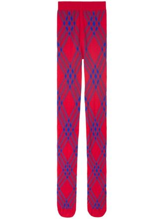Burberry Collant a quadri - Rosso