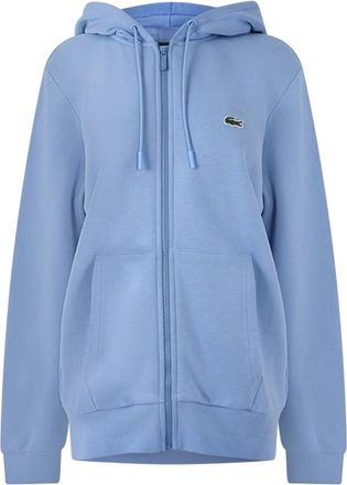 Lacoste Heren-hoodie met volledige ritssluiting van katoenmix en basic logo (Blauw)