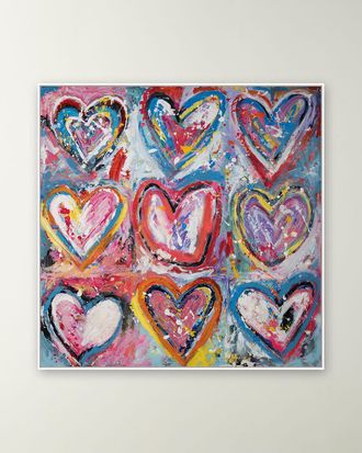 RFA Fine Art 9 Hearts Giclee in White Floater Frame by Lara Brooke