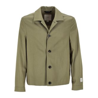 Calvin Klein Tencel Katoen Linnen Shacket Jas - Heren - Zomerjassen - Groen - XS - Katoen - Jassen