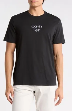 Calvin Klein Calvin Embroidered Graphic Tee in Black at Nordstrom Rack, Size Xx-Large