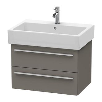 Duravit Duravit X-large Mueble De Pared 6342, 2 Cajones, 650mm Para Vero, Color (frente/cuerpo): Flanela Gris Seda Lacado Mate - Xl634209090