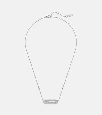 Messika Move 18kt white gold necklace with diamonds
