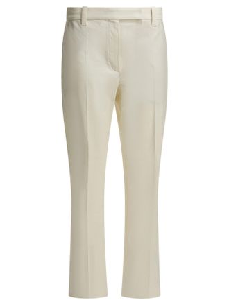 Brunello Cucinelli Brunello Cucinelli Womens White Cotton Elastane Trousers - Ivory - Size EU 44 (Womens)