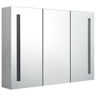 vidaXL Armario De Ba&ntilde;o Con Espejo Led Gris Hormig&oacute;n 89x14x62 Cm Vidaxl