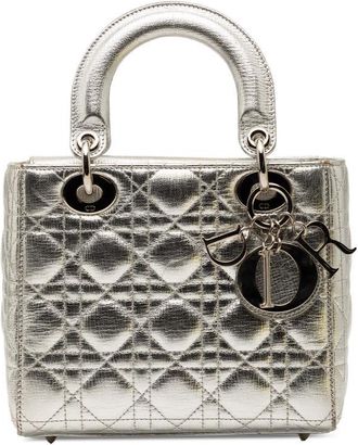 Dior Pre-owned Dior Small Metallic Grained Calfskin Cannage My ABCDior Lady Dior 29-MA-0157