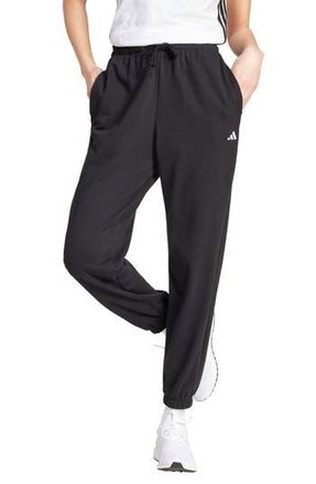 adidas Essentials French Terry Cuffed Pants in Black/White at Nordstrom Rack, Size Medium