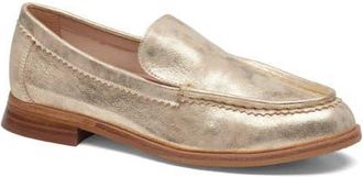 Johnston & Murphy Gillian Metallic Suede Loafer in Champagne Metallic Suede at Nordstrom, Size 7.5