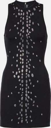 DAVID KOMA Crystal-embellished jersey minidress
