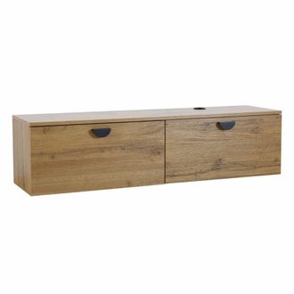 Oviala Mueble de TV de pared industrial de 120 cm en madera clara