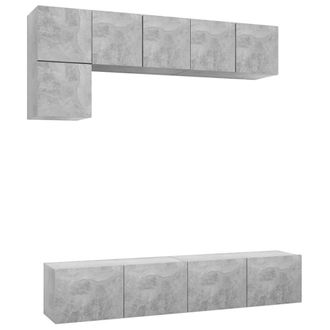 Berkfield Home 5 Piece TV Cabinet Set Concrete Grey Engineered Wood