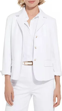 Lyss&eacute; Della Denim Cropped Blazer In White