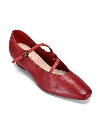 OLD TREND Ribbon Genuine Leather Elegant Strap Mary Jane Heel in Brick at Nordstrom, Size 5.5