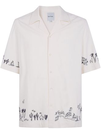 Paul Smith Mens Short Sleeves Regular Fit Shirt With Embroideredy