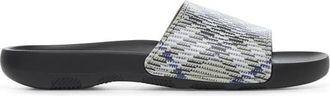 Burberry Slip-On Sandalen met Check Motief - Heren - Sandalen - Grijs - 41 EU - Schoenen