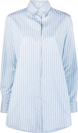 Etro long-sleeve striped shirt - women - Cotton - 36 - Blue