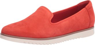 Clarks Womens Serena Brynn Loafer Flat, Bright Orange Suede, 5.5 UK