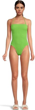 Seafolly Sea Dive Bandeau One-Piece Womens Swimsuits One Piece Jasmine Green : AUS 14 (US Womens 10), Elastane/Nylon