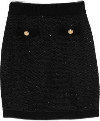Elisabetta Franchi Gonna di maglia 110 - Dames - Korte rokken - Zwart - L - Rokken