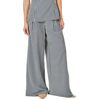 English Factory Stripe Wide Leg Pants in Blue Multi Combo at Nordstrom, Size Medium