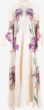 La DoubleJ Langes Kleid aus Seide Iris Plac&eacute;e Magnifico