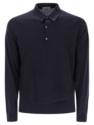 John Smedley Bradwell Cotton Long Sleeved Polo Shirt
