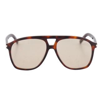 Saint Laurent Sunglasses, unisex, Brown, Size: 58 MM Dune Pilot Sunglasses Tortoise