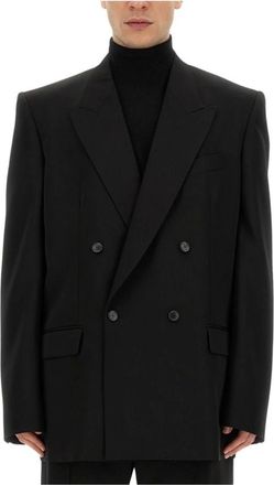 Balenciaga Jassen, Dames, Zwart, M, Wol, Blazers
