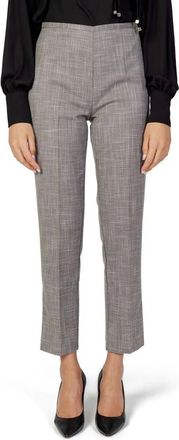 Sandro Ferrone Broeken, Dames, Grijs, M, Leer, Cigarette Broeken S23Ybdborghetti