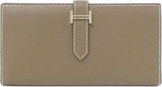 Herm&egrave;s Etoupe Gray Soufre Epsom Leather Long Wallet (Bi-Fold) (Pre-Owned)
