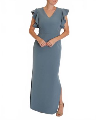 Camilyn Beth Katherine Sheath Gown In Ocean Blue