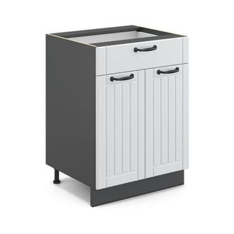 Vicco Mueble Bajo De Cocina Fame-line, Blanco Casa De Campo, 60 Cm Con Caj&oacute;n, Sin Encimera Vicco