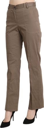 Bencivenga Brown High Waist Straight Dress Trouser Womens Pants