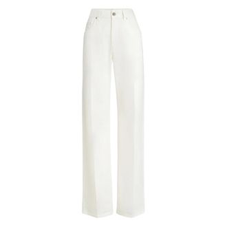 Brunello Cucinelli Brunello Cucinelli, Wide Trousers, female, White, Size: M Contemporary Trousers