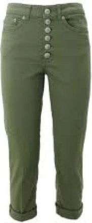 Dondup Militair Groene Juweel Jeans - Dames - Vrijetijds broeken - Groen - W26 - Katoen - Broeken