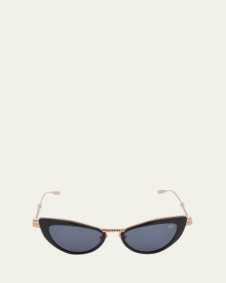 Valentino Garavani VIII Titanium & Acetate Cat-Eye Sunglasses