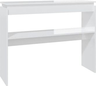 vidaXL Vidaxl - Mesa Consola Madera Contrachapada Blanco Brillante 102x30x80 Cm