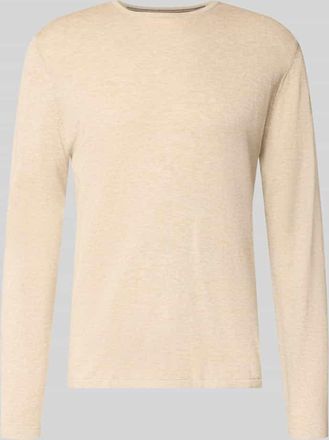 Christian Berg Strickpullover mit Rundhalsausschnitt in Sand Melange, Größe 3XL