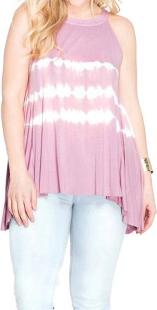 She + Sky Sleeveless Tie Dye Tank In Rose