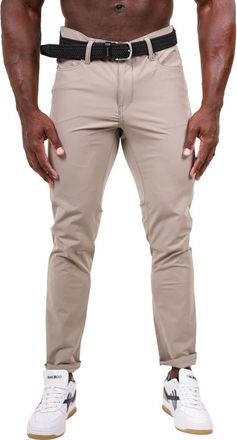 Maceoo Marthyr Slim Fit Pants in Grey at Nordstrom, Size 34