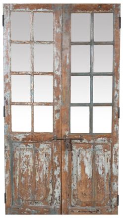 Biscottini International Puerta De Madera Maciza Y Hierro Para Interior O Exterior, Antigua Y Medieval, Con Cristal