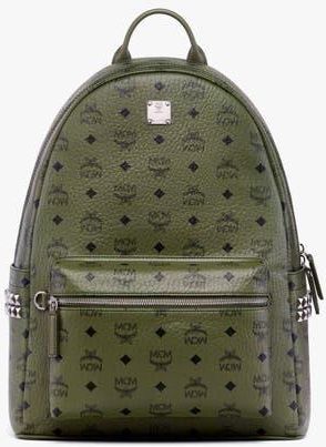 MCM Stark Side Studs Backpack in Visetos in Khaki Moss at Nordstrom