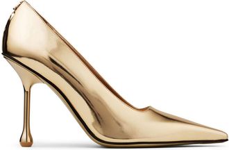 Jimmy Choo London 95 Ixia pumps - women - Calf Leather/Patent Calf Leather/Sheepskin/Rubber - 38,5 - Gold
