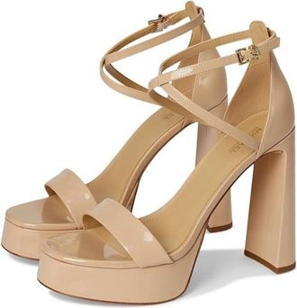 Michael Kors Cami Sandals Womens M Light Blush Platform Block Heel HTAT1244