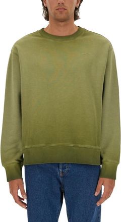Msgm Green Crew Neck Sweatshirts