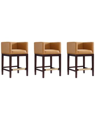 Manhattan Comfort Set of 3 Kingsley Counter Stools