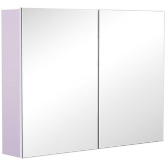 HOMCOM Specchiera Bagno A 2 Ante Con 3 Ripiani Interni In Legno Bianco - Homcom
