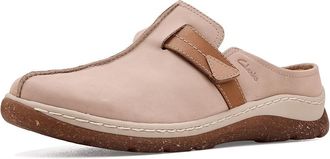 Clarks Orlene Clogs Womens Flat Shoes Taupe Nubuck : 9.5 B - Medium, Leather
