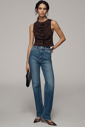 Paige Stevie 31 High-Rise Straight-Leg Jeans
